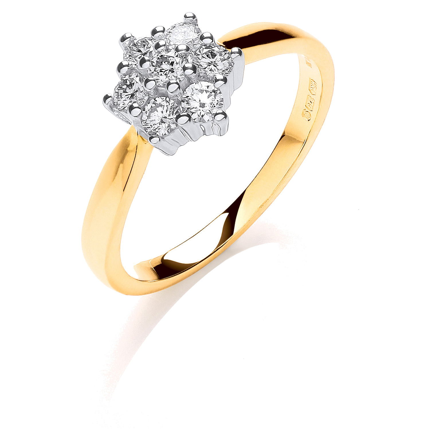 9ct dress ring with 0.33 carat natural diamond, SI/G/H