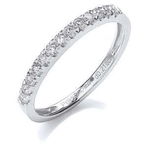 Platinum eternity ring with 0.20 carat natural diamond, VS/G/H
