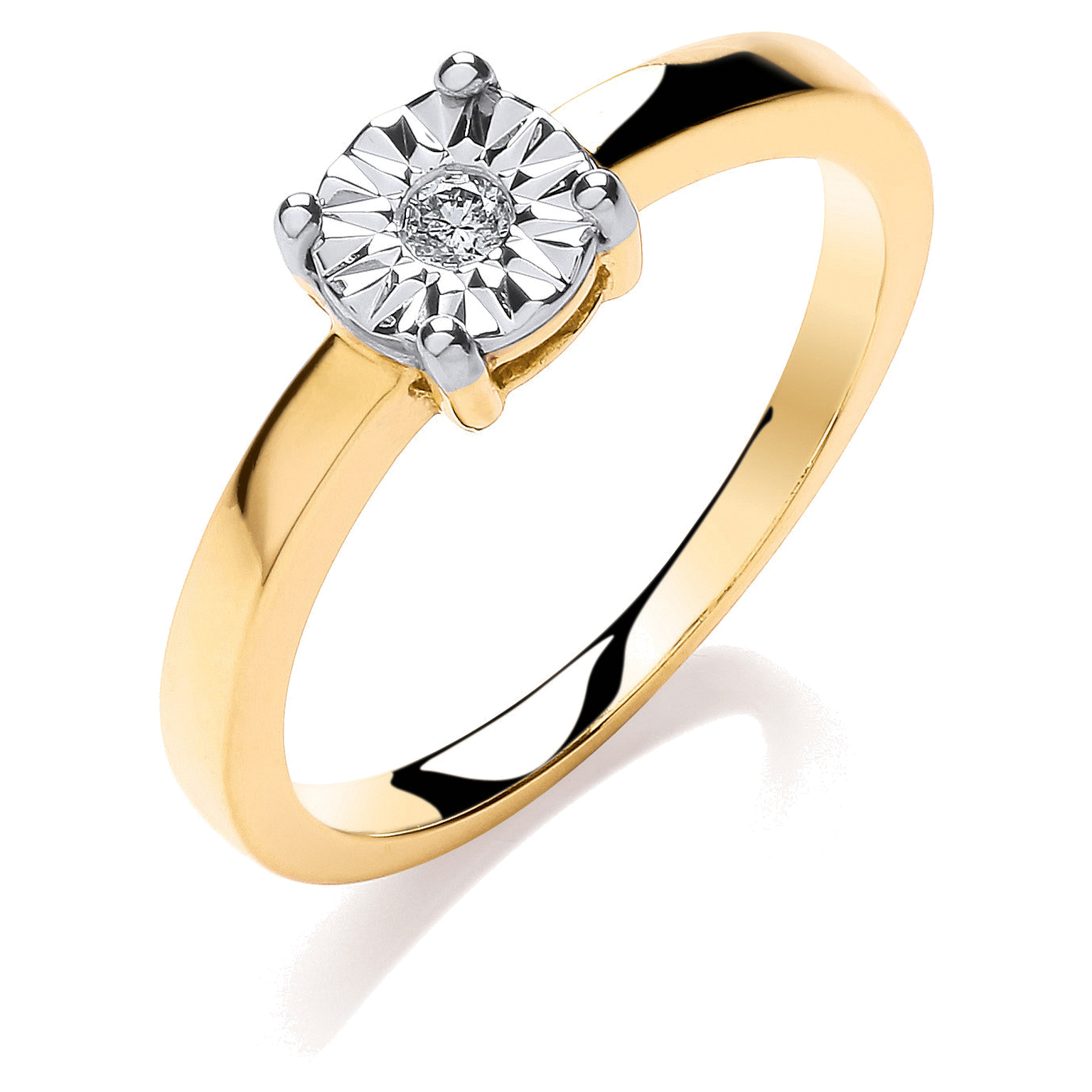 9ct engagement ring with 0.05 carat natural diamond, SI/G/H