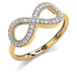 9ct Yellow Gold dress ring with 0.20 carat natural diamond, SI/G/H
