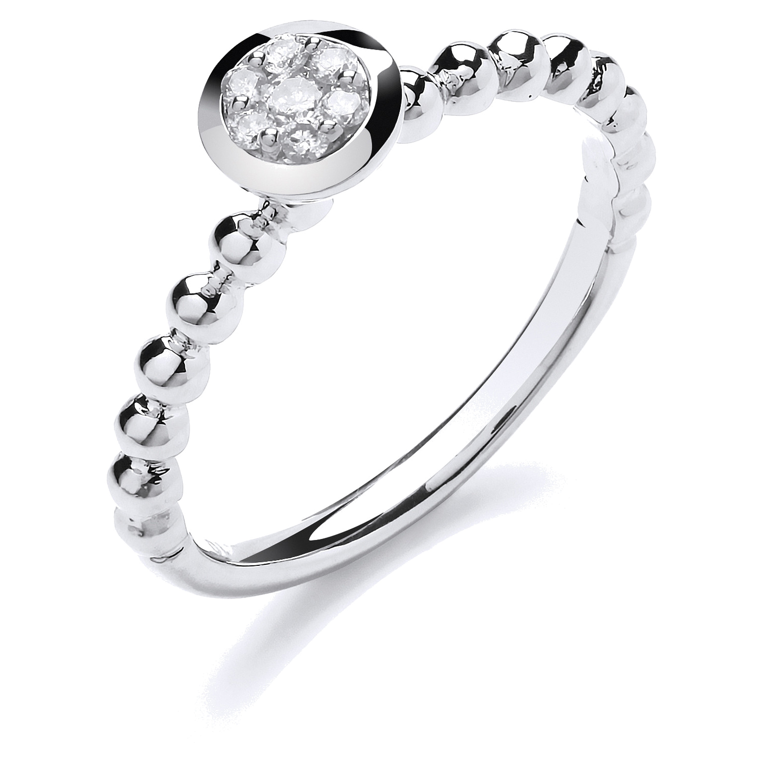 9ct White Gold dress ring with 0.10 carat natural diamond, SI/G/H