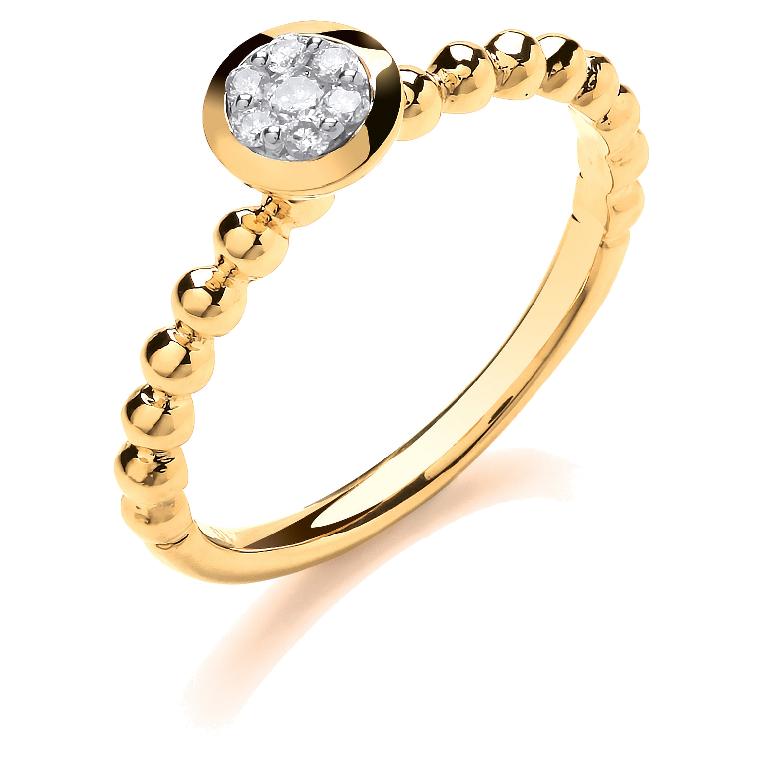 9ct Yellow Gold dress ring with 0.10 carat natural diamond, SI/G/H