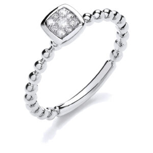 9ct White Gold dress ring with 0.10 carat natural diamond, SI/G/H