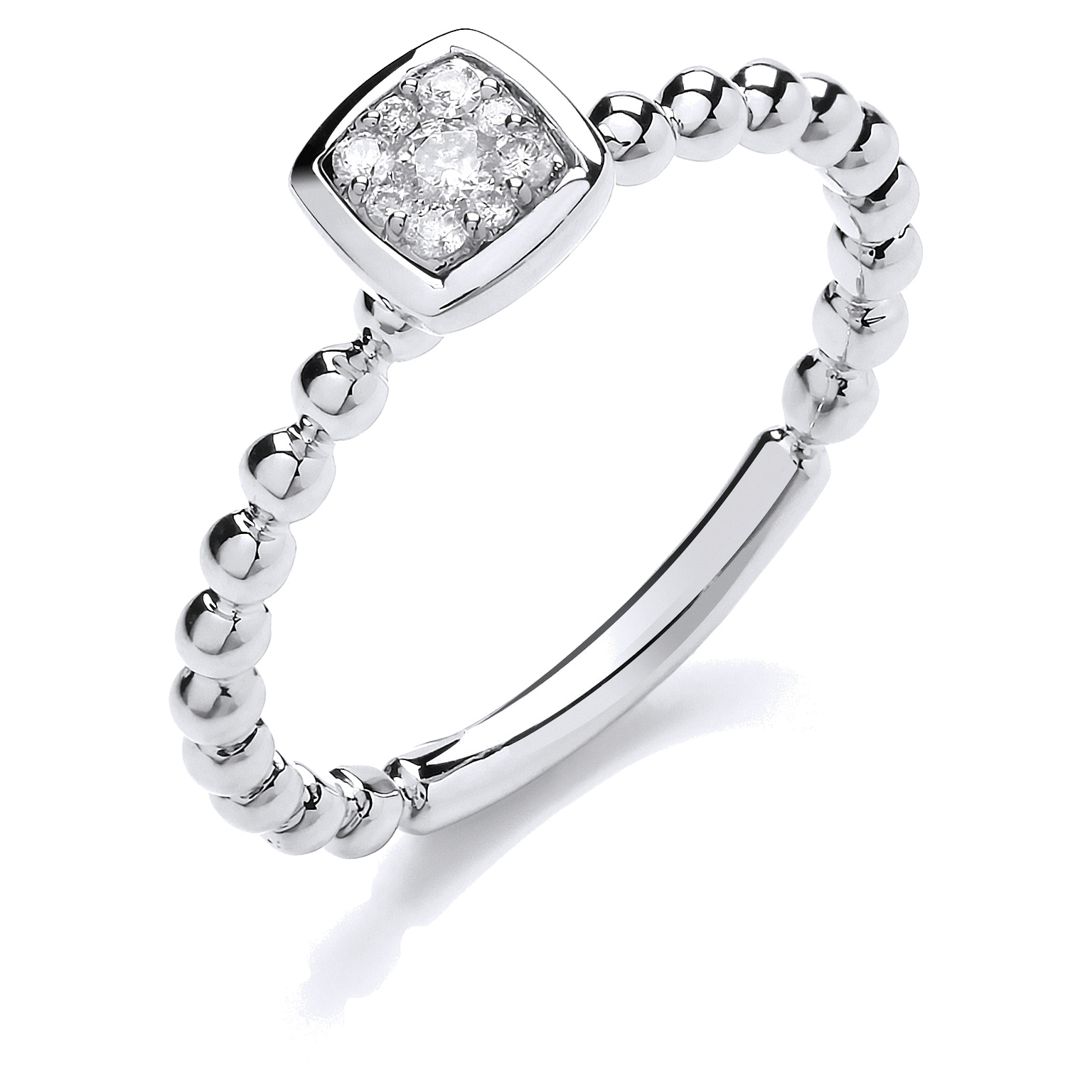 9ct White Gold dress ring with 0.10 carat natural diamond, SI/G/H