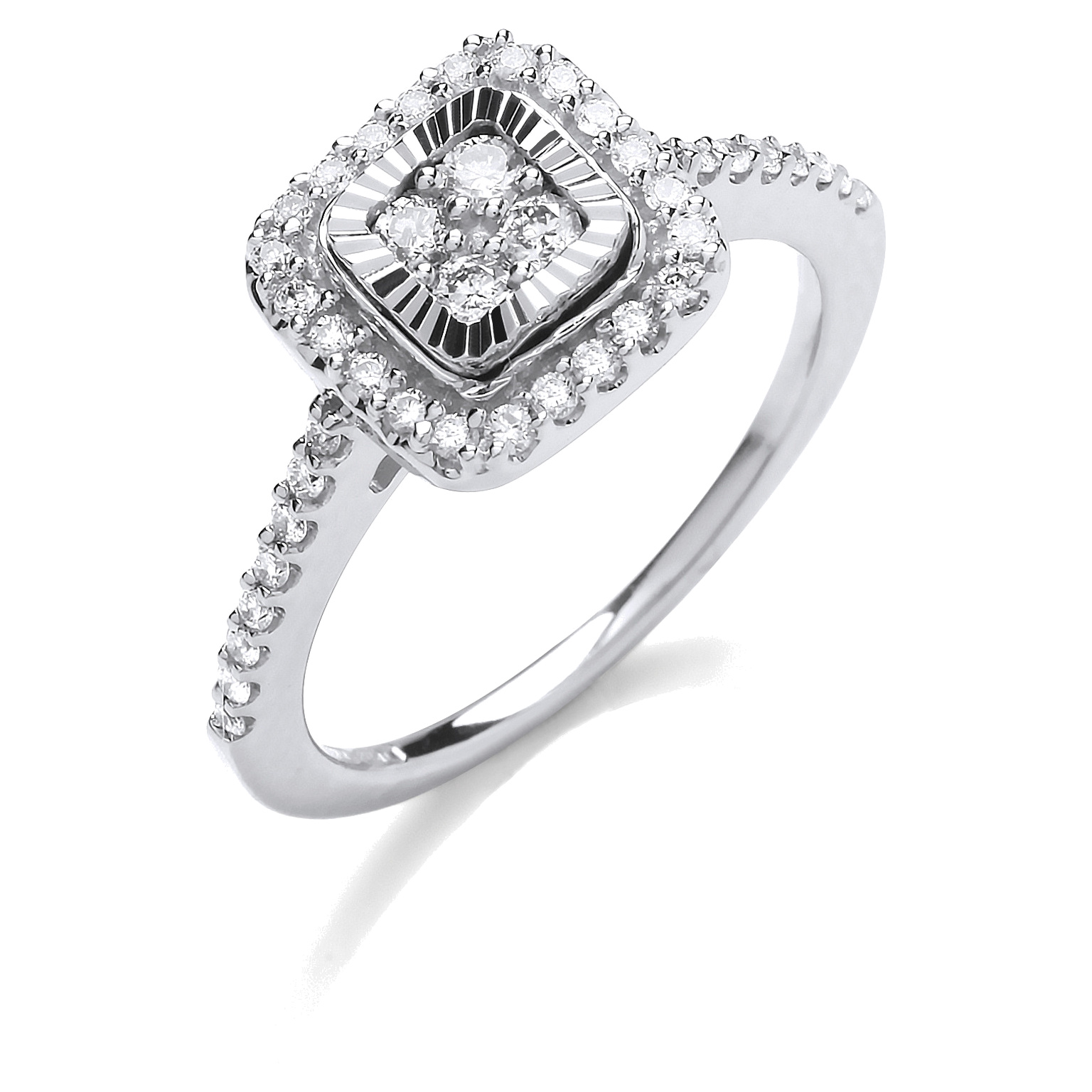 9ct engagement ring with 0.40 carat natural diamond, SI/G/H