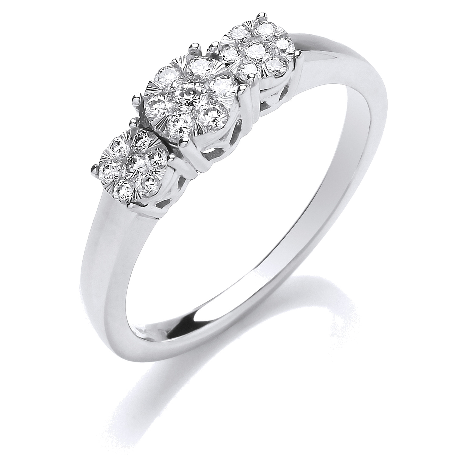 9ct White Gold engagement ring with 0.25 carat natural diamond, SI/G/H