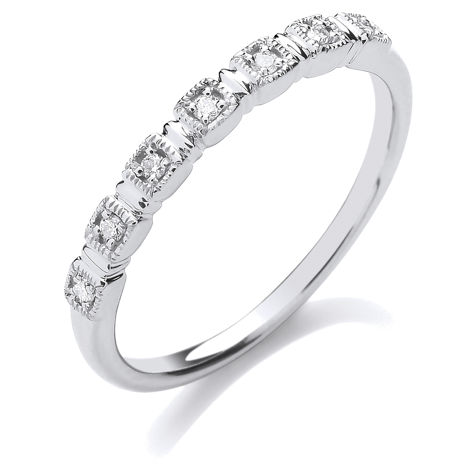 9ct White Gold eternity ring with 0.05 carat natural diamond, SI/G/H