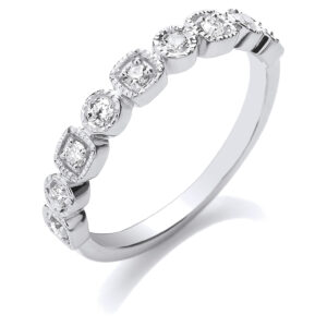 9ct White Gold eternity ring with 0.25 carat natural diamond, SI/G/H