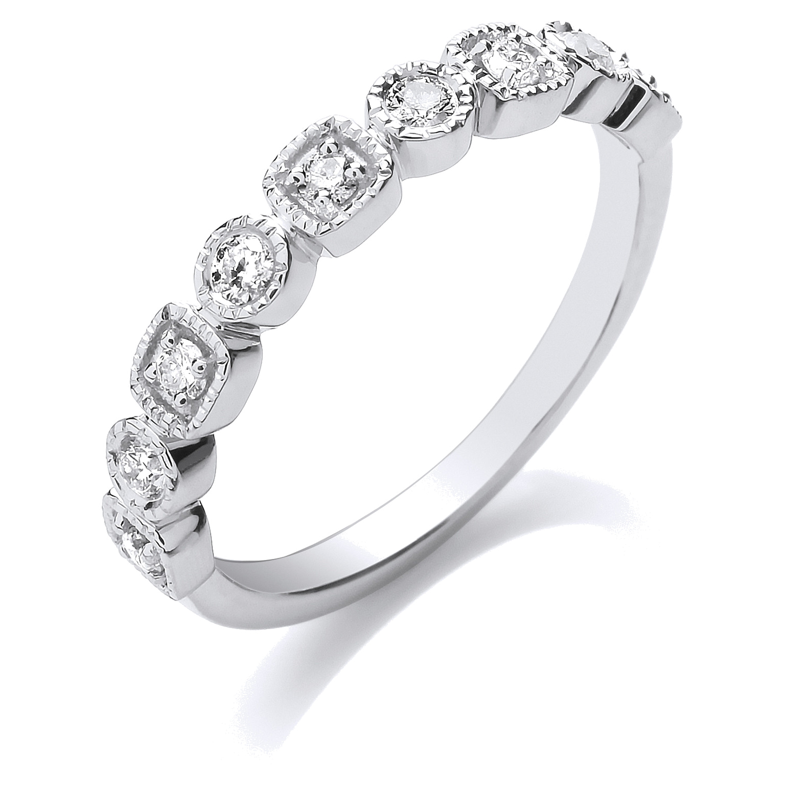 9ct White Gold eternity ring with 0.25 carat natural diamond, SI/G/H