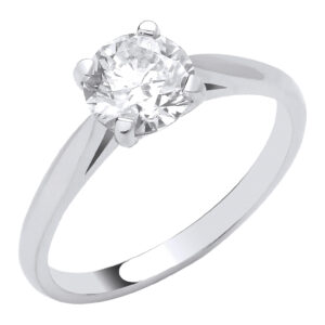 Platinum engagement ring with 1.00 carat natural diamond, VS/G/H