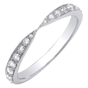 9ct White Gold eternity ring with 0.25 carat natural diamond, SI/G/H