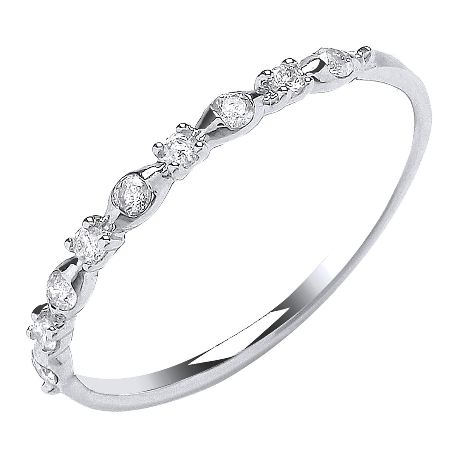 9ct White Gold eternity ring with 0.15 carat natural diamond, SI/G/H