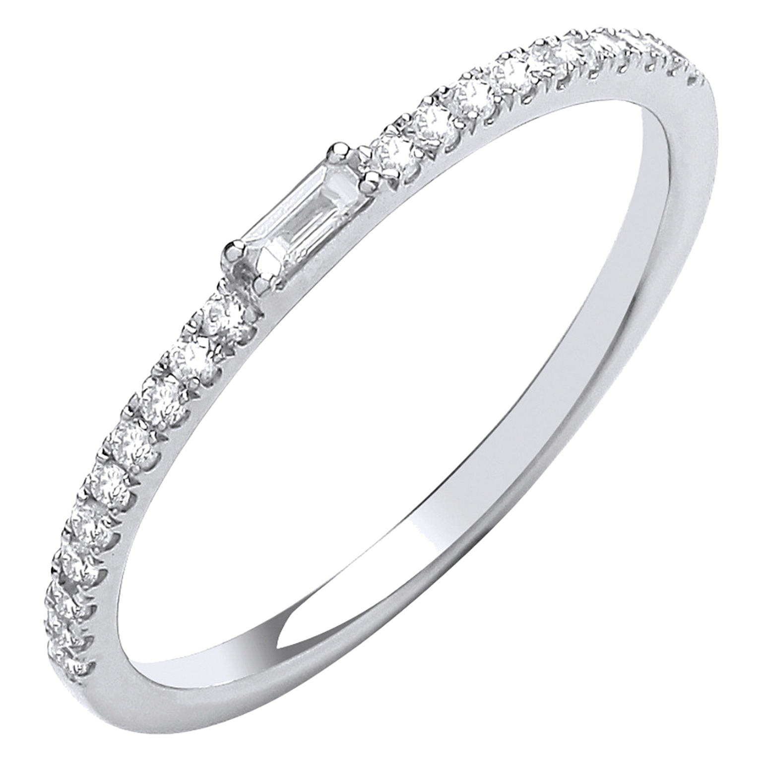 9ct White Gold eternity ring with 0.17 carat natural diamond, SI/G/H