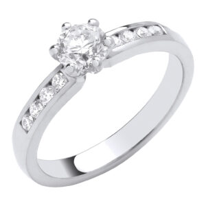 Platinum engagement ring with 0.70 carat natural diamond, SI/G/H