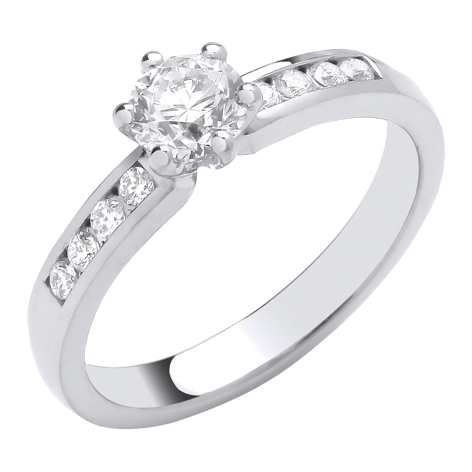 Platinum engagement ring with 0.70 carat natural diamond, SI/G/H