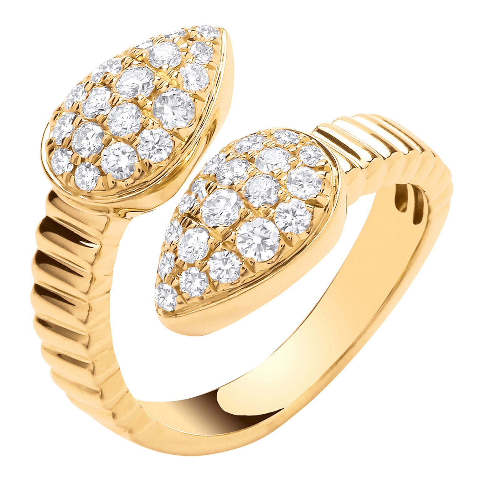 9ct Yellow Gold dress ring with 0.71 carat natural diamond, SI/G/H
