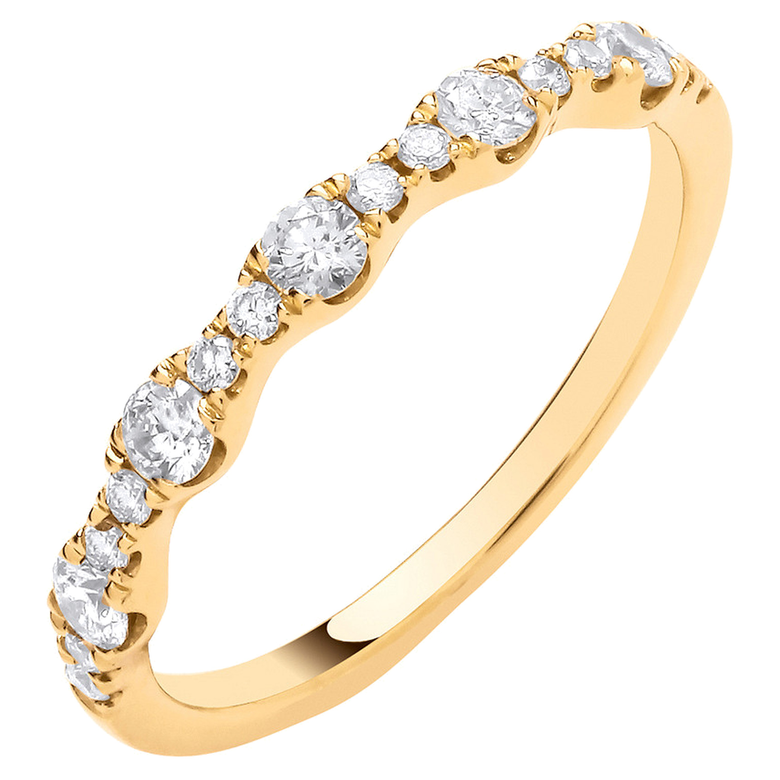 18CT Yellow Gold eternity ring with 0.41 carat natural diamond, SI/G/H
