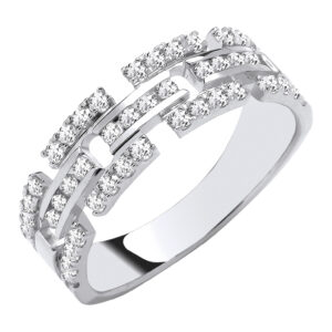 9ct White Gold eternity ring with 0.50 carat natural diamond, SI/G/H