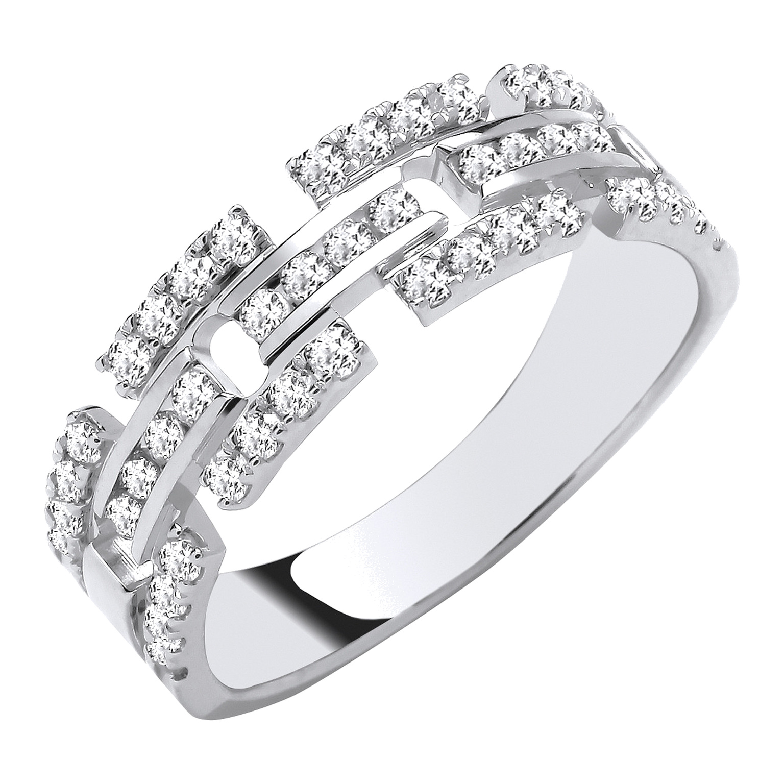9ct White Gold eternity ring with 0.50 carat natural diamond, SI/G/H