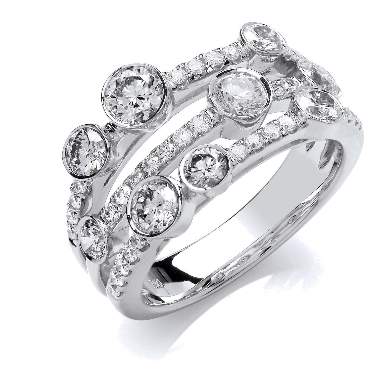 Platinum engagement ring with 1.70 carat natural diamond, SI/G/H