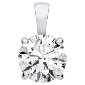 1.00 Carat Lab Grown Diamond Solitaire Pendant – 18ct White Gold