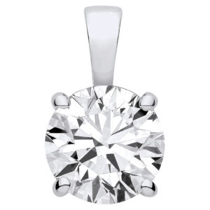 3.00 Carat Lab Grown Diamond Solitaire Pendant – 18ct White Gold