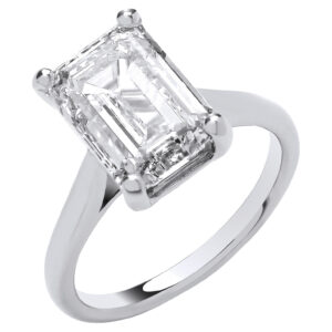 5.00 Carat Lab Grown Emerald Diamond Engagement Ring – 18ct White Gold