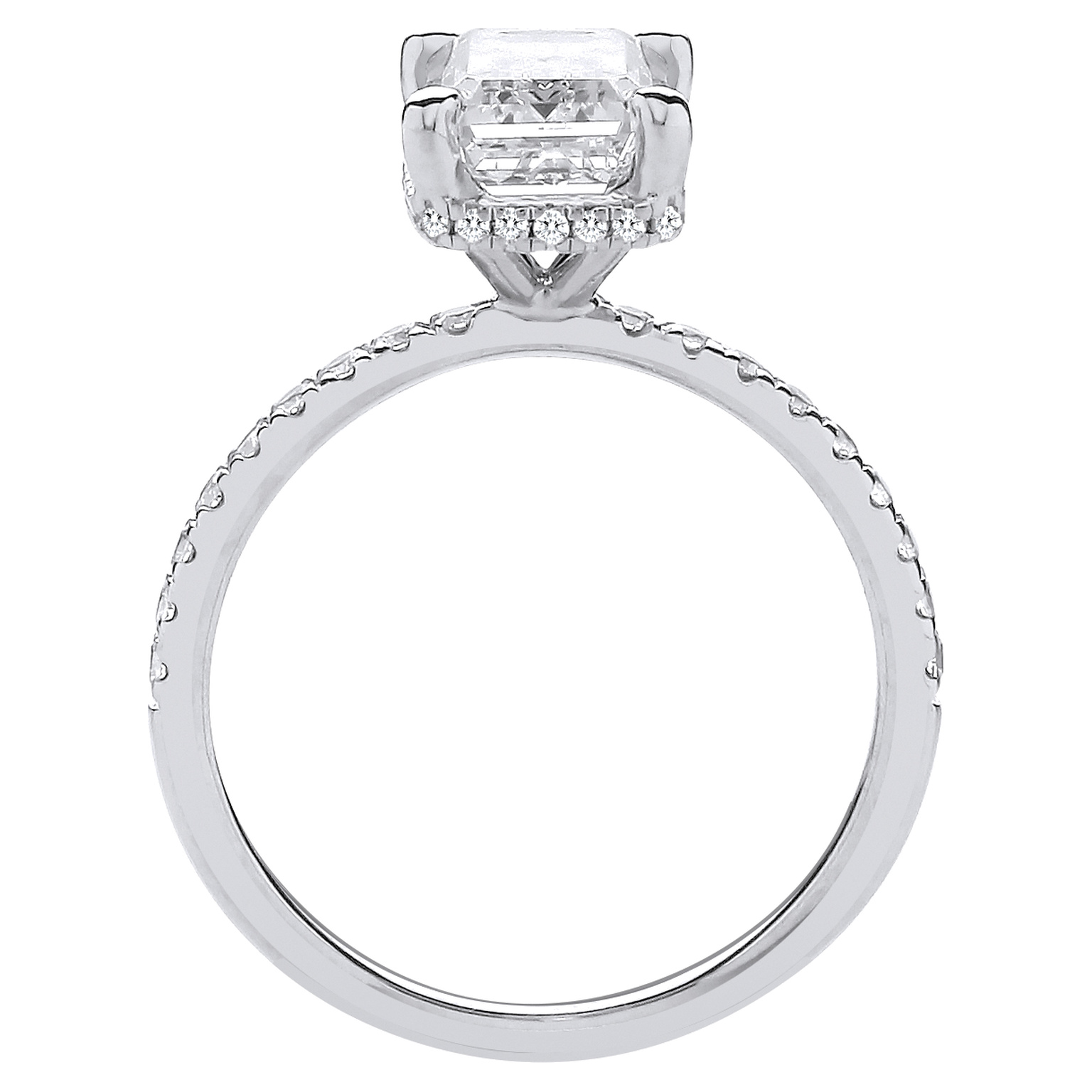 2.25 Carat Lab Grown Emerald Diamond Engagement Ring – 18ct White Gold - Image 2