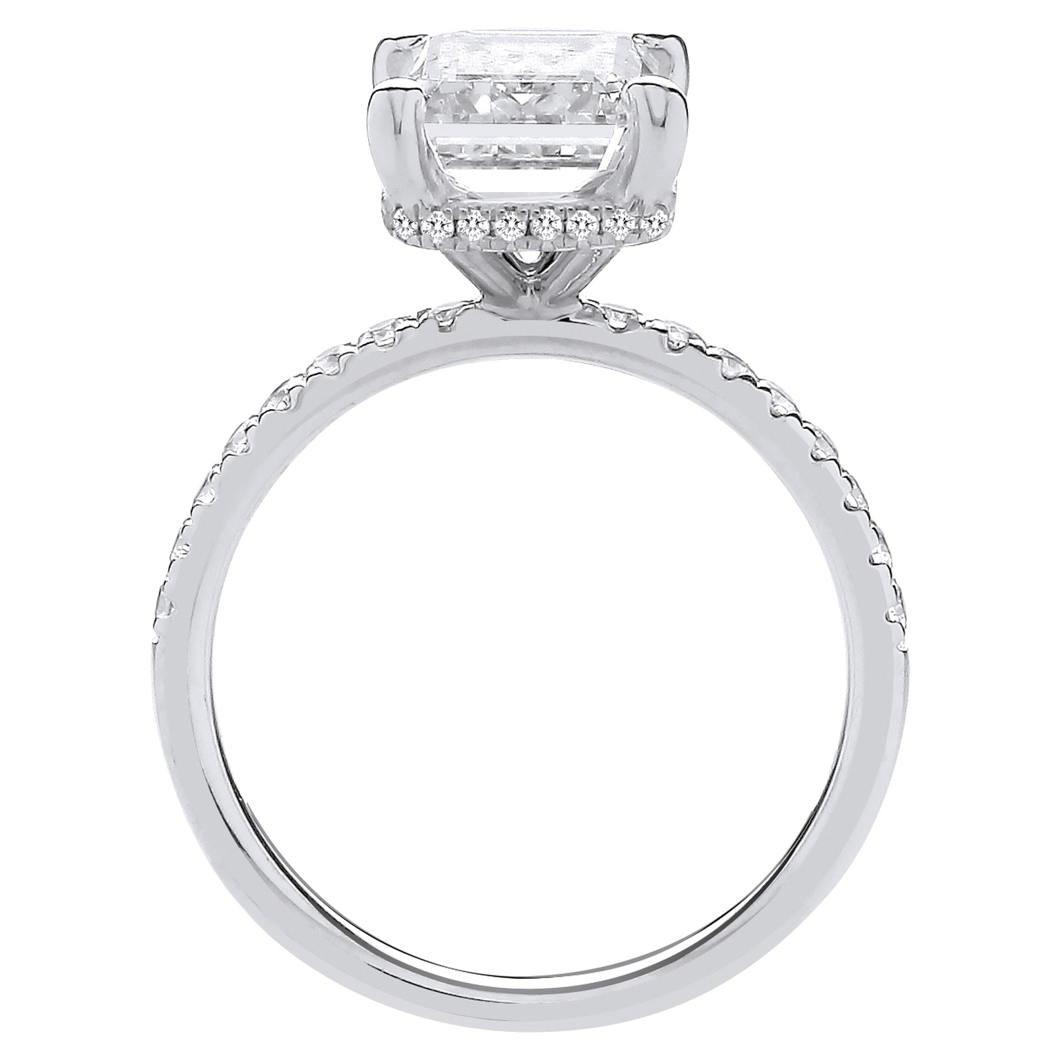 3.30 Carat Lab Grown Emerald Diamond Engagement Ring – 18ct White Gold - Image 2