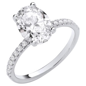 2.24 Carat Lab Grown Oval Diamond Engagement Ring – 18ct White Gold