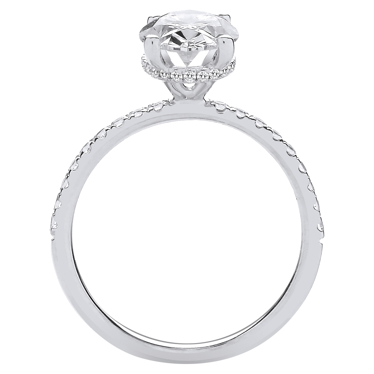 2.24 Carat Lab Grown Oval Diamond Engagement Ring – 18ct White Gold - Image 2