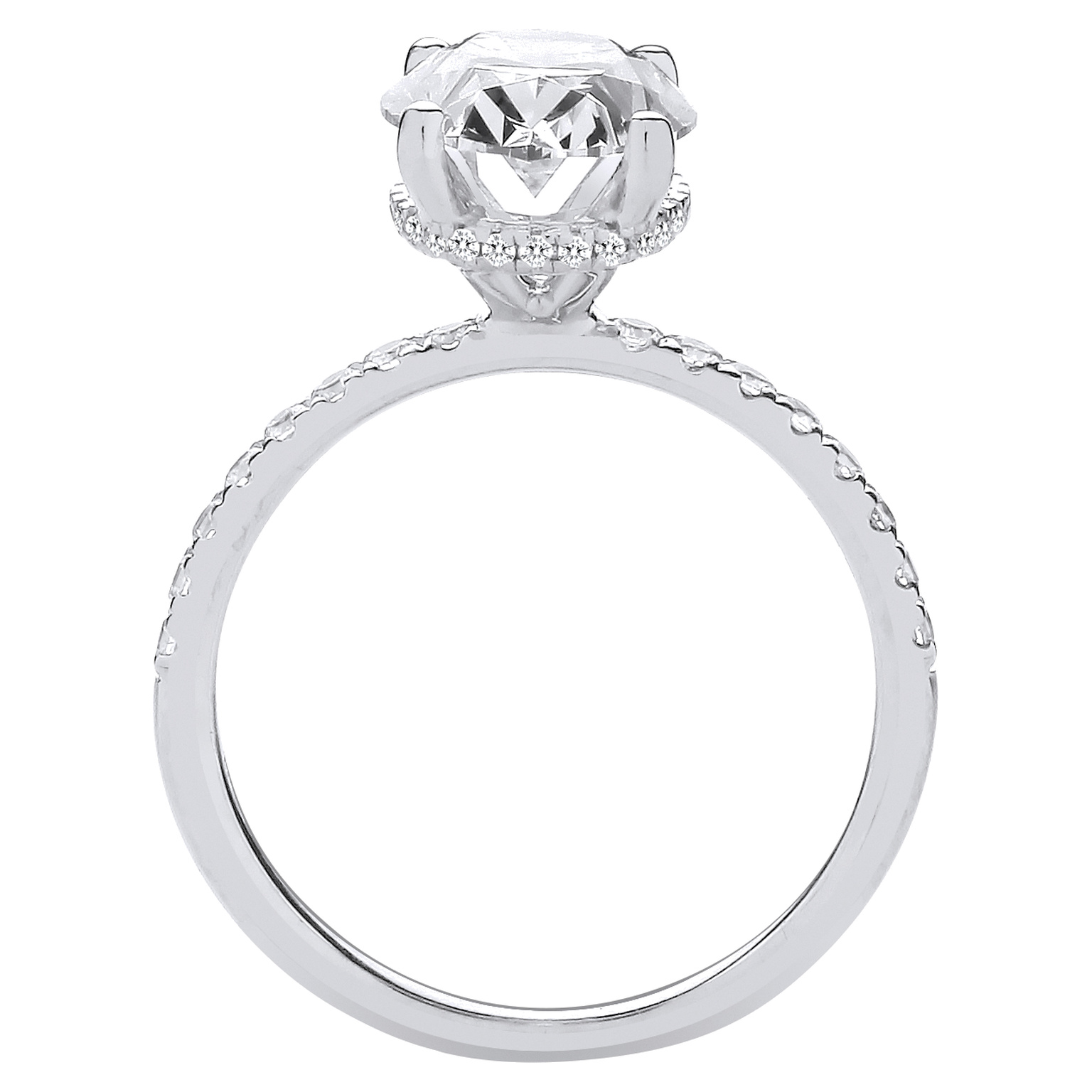 3.28 Carat Lab Grown Oval Diamond Engagement Ring – 18ct White Gold - Image 2