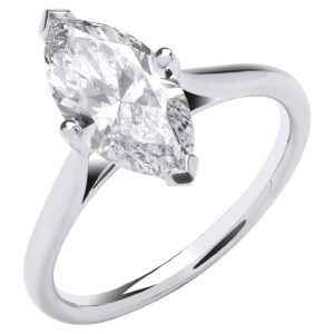 2.00 Carat Lab Grown Marquise Diamond Engagement Ring – 18ct White Gold
