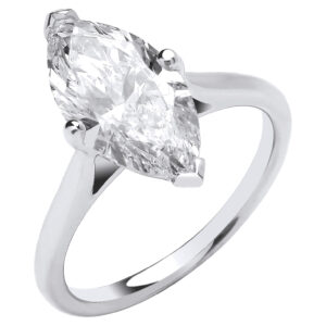 3.00 Carat Lab Grown Marquise Diamond Engagement Ring – 18ct White Gold
