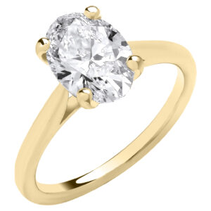 2.00 Carat Lab Grown Oval Diamond Engagement Ring – 18ct Yellow Gold