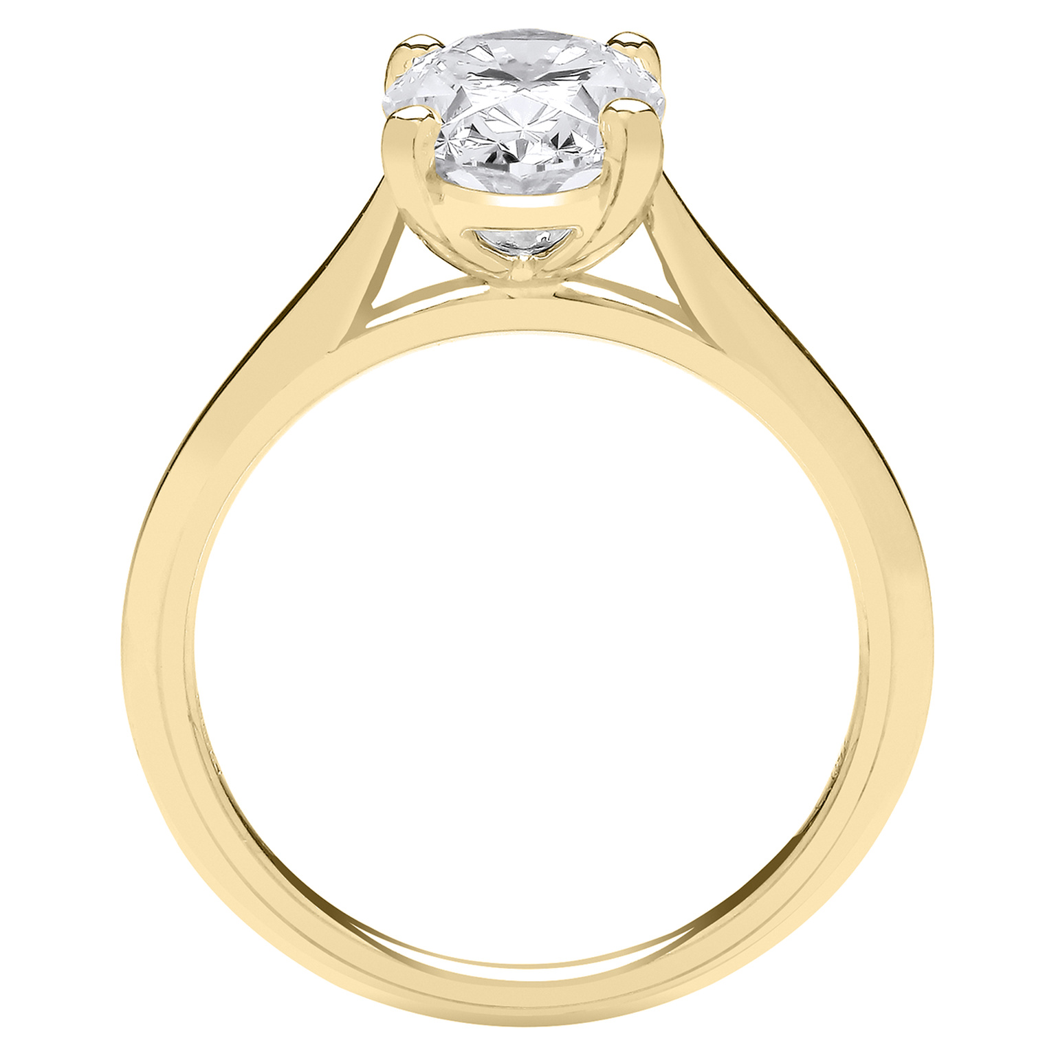 2.00 Carat Lab Grown Oval Diamond Engagement Ring – 18ct Yellow Gold - Image 2