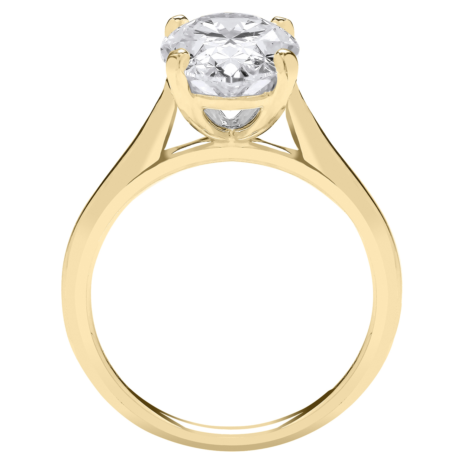3.00 Carat Lab Grown Oval Diamond Engagement Ring – 18ct Yellow Gold - Image 2
