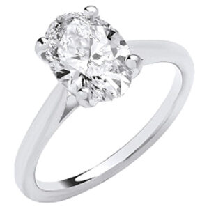 2.00 Carat Lab Grown Oval Diamond Engagement Ring – 9ct White Gold