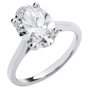 3.00 Carat Lab Grown Oval Diamond Engagement Ring – 9ct White Gold
