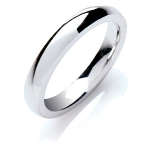3mm Court Shape Wedding Band – 18ct White Gold