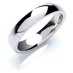 4mm Court Shape Wedding Band – 18ct White Gold