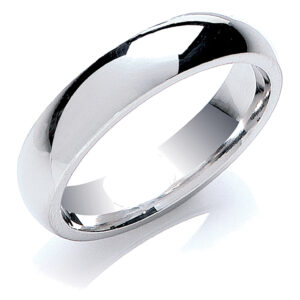 5mm Court Shape Wedding Band – 18ct White Gold