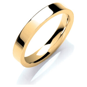 3mm Flat Court Shape Wedding Band – 18ct Yellow Gold