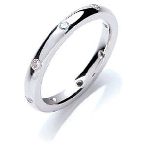 2mm Court Natural Diamond Wedding Band – 18ct White Gold