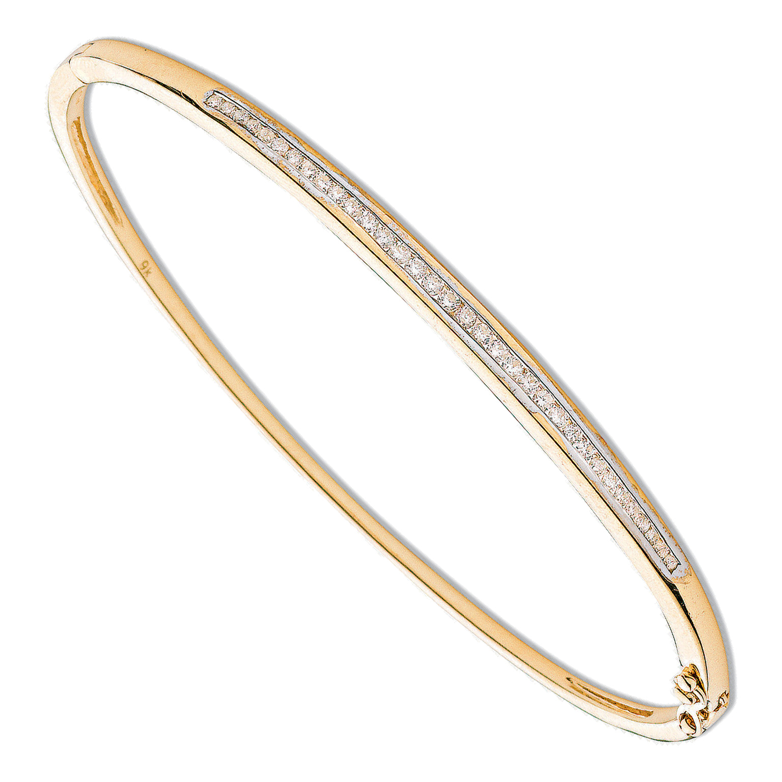 9ct Yellow Gold bracelet with 0.50 carat natural diamond, SI/G/H