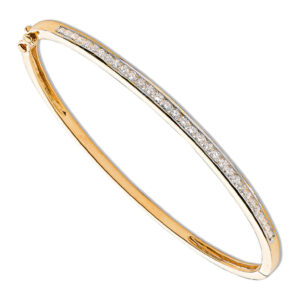 9ct Yellow Gold bracelet with 1.00 carat natural diamond, SI/G/H