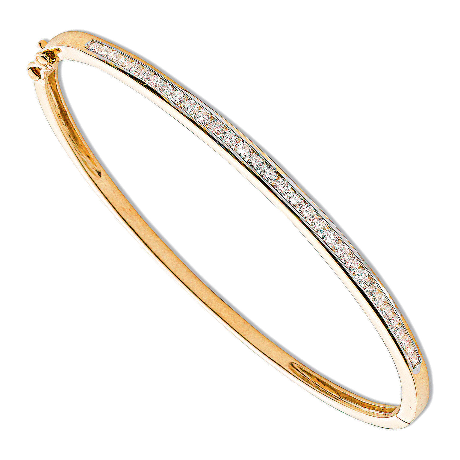 9ct Yellow Gold bracelet with 1.00 carat natural diamond, SI/G/H