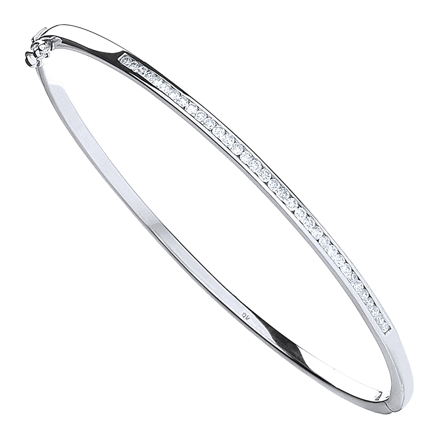9ct White Gold bracelet with 0.50 carat natural diamond, SI/G/H