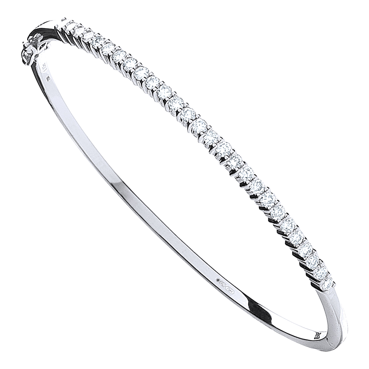 18ct White Gold bracelet with 1.15 carat natural diamond, SI/G/H