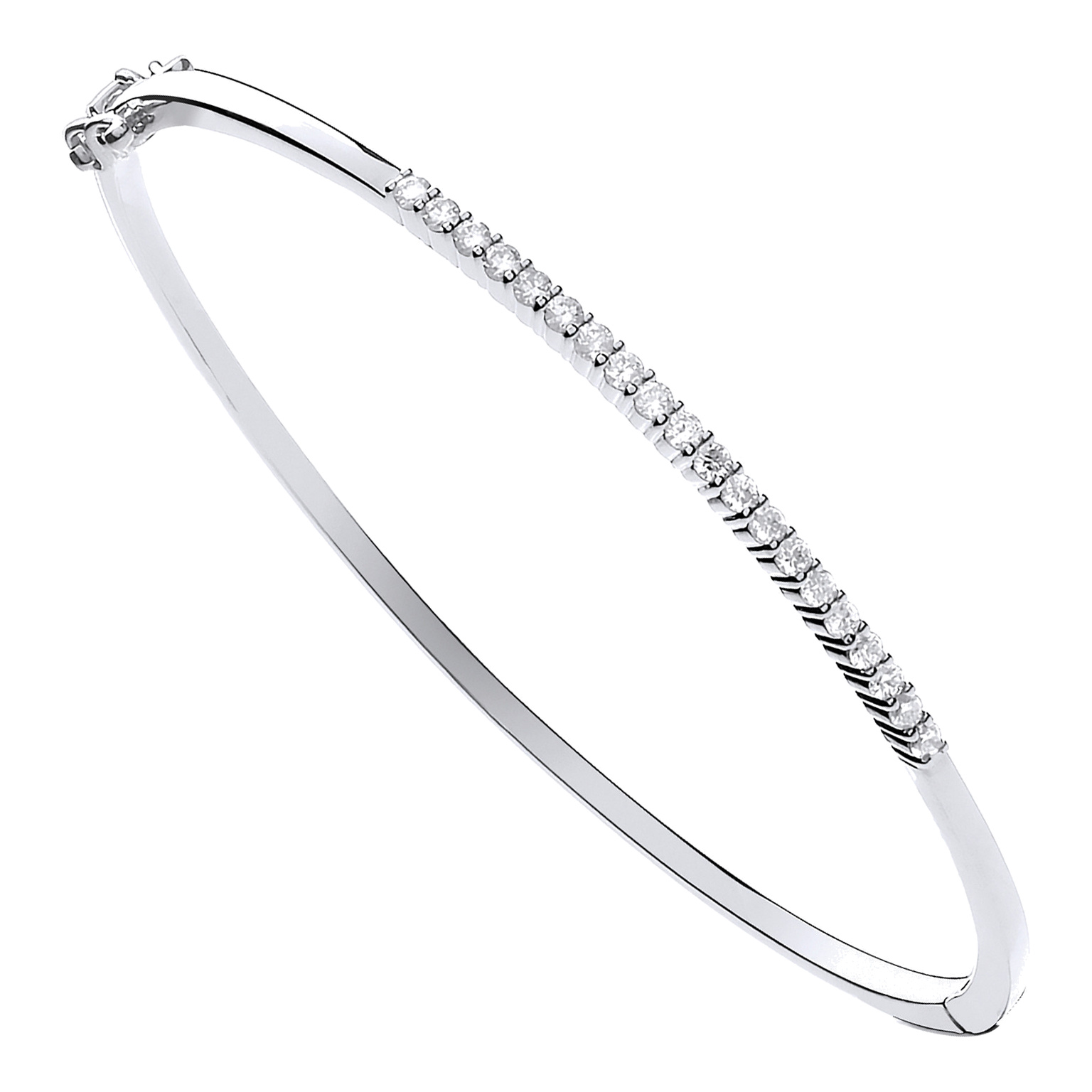 9ct White Gold bracelet with 0.50 carat natural diamond, SI/G/H